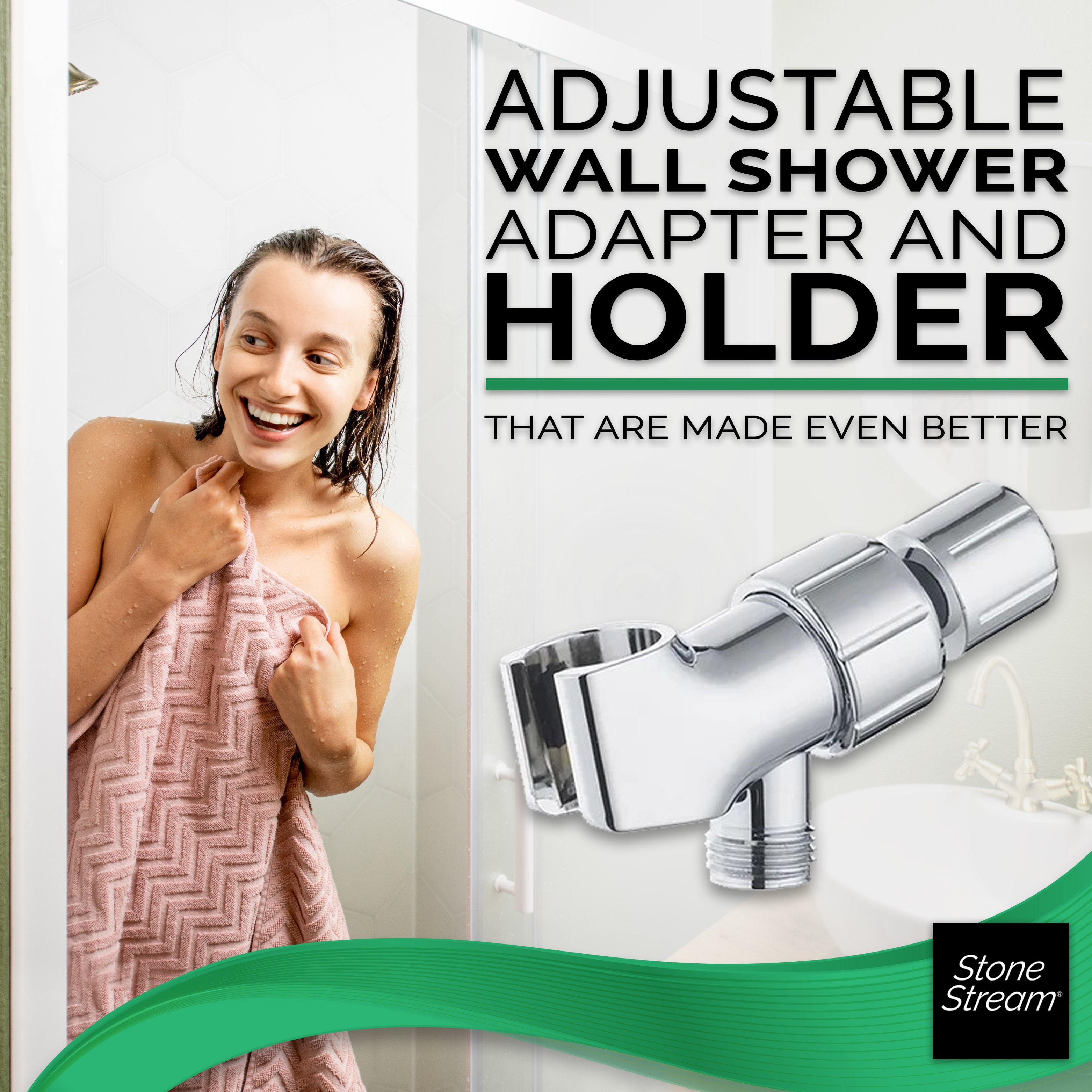 Adaptador de ducha para cabezales de ducha de mano - Cromo