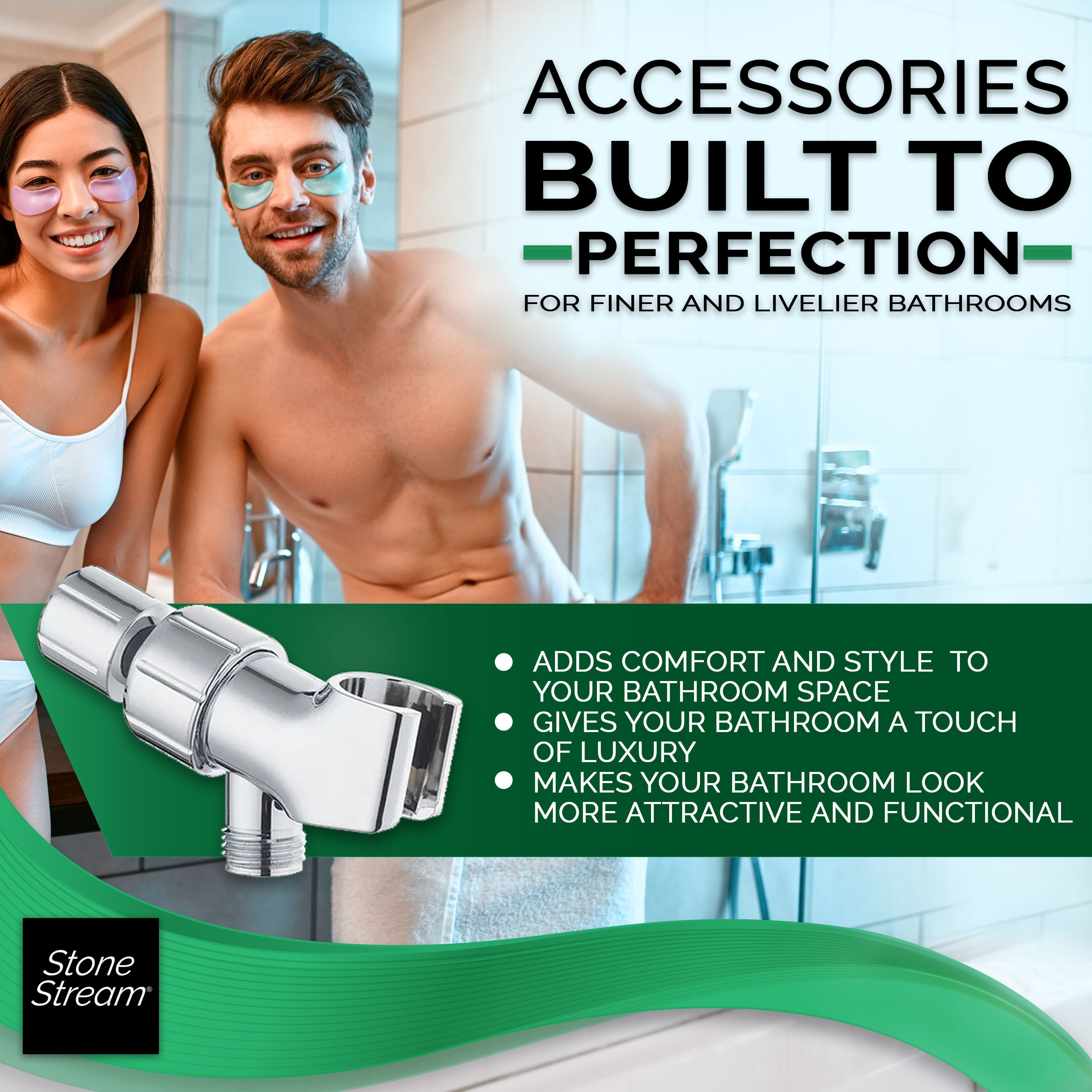 Adaptador de ducha para cabezales de ducha de mano - Cromo