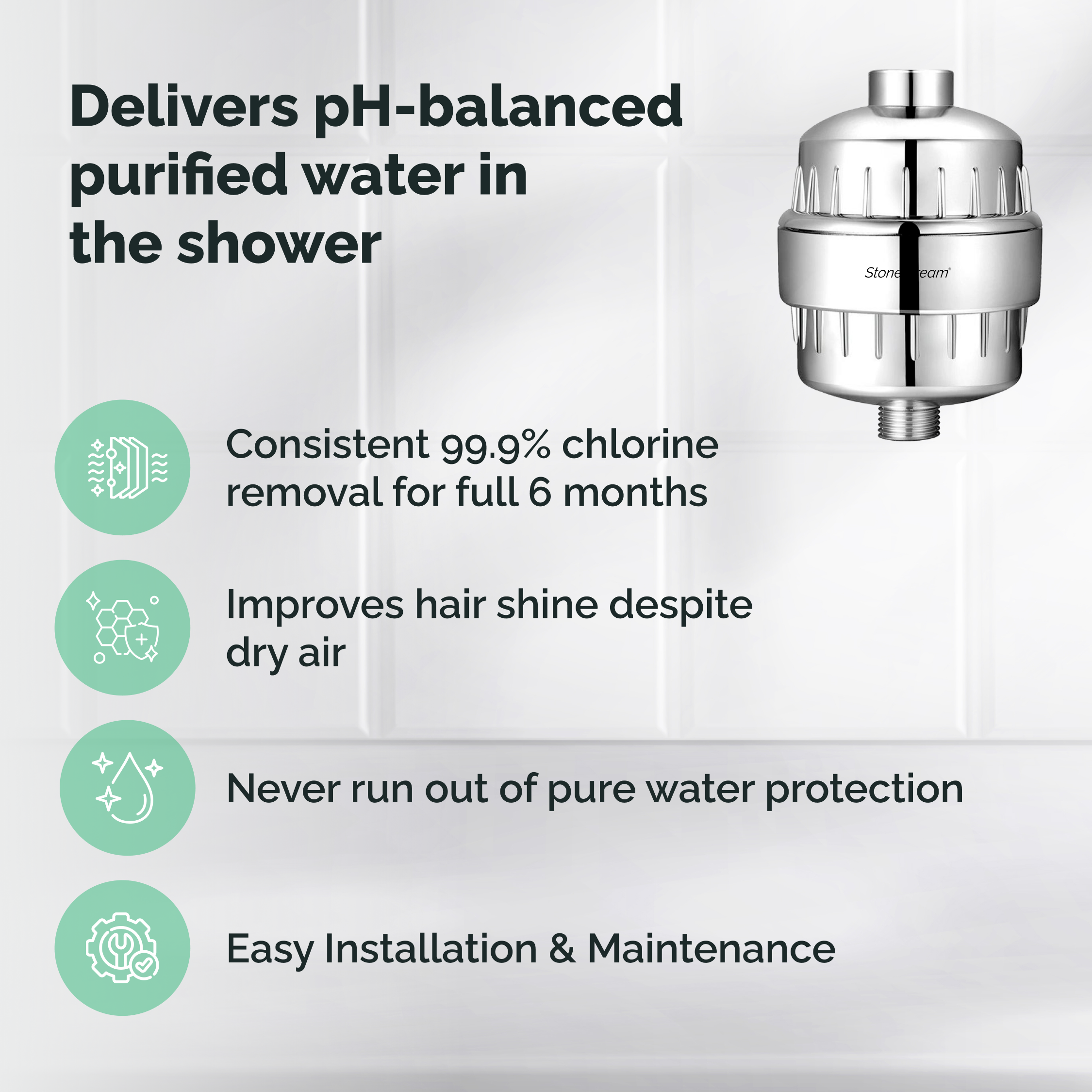 Filtro de ducha de agua dura