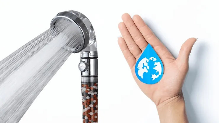Water saving shower head reducing water bills without sacrificing spray strength