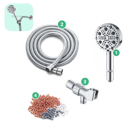 Adaptador de pared de cromo Ecolux 4-in-1 con acero inoxidable de 9 modos