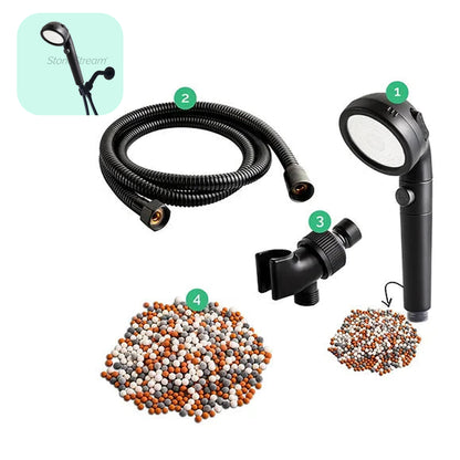 Cabezal de ducha de EcoPower negro