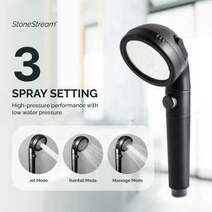 Cabezal de ducha de EcoPower negro