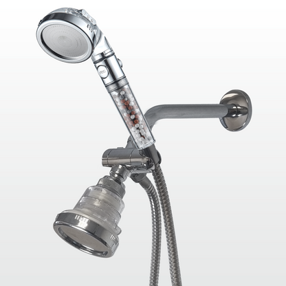 Combo de Ducha de Mano y Ducha Fija de Pared de Alta Presión