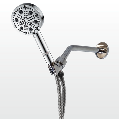 Adaptador de Pared EcoLux 4 en 1 Cromado con Acero Inoxidable de 9 Modos