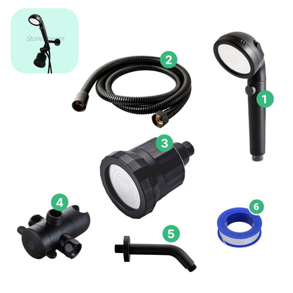 Cabezal de ducha Ecopower negro