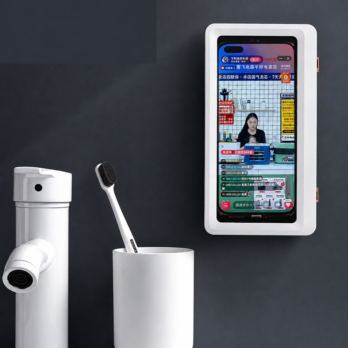 StoneStream - Soporte de móvil impermeable para pared