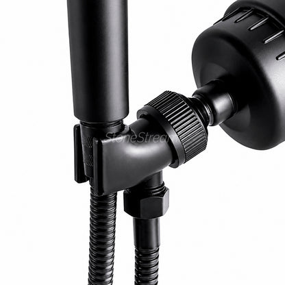 Support pommeau de douche 3 voies - Noir